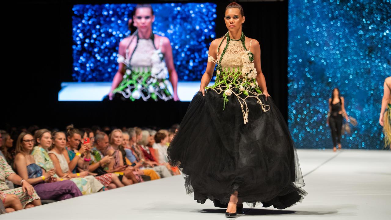 2024 Country to Couture at the Darwin Convention Centre showcases hand-designed First Nations fashion. Picture: Pema Tamang Pakhrin