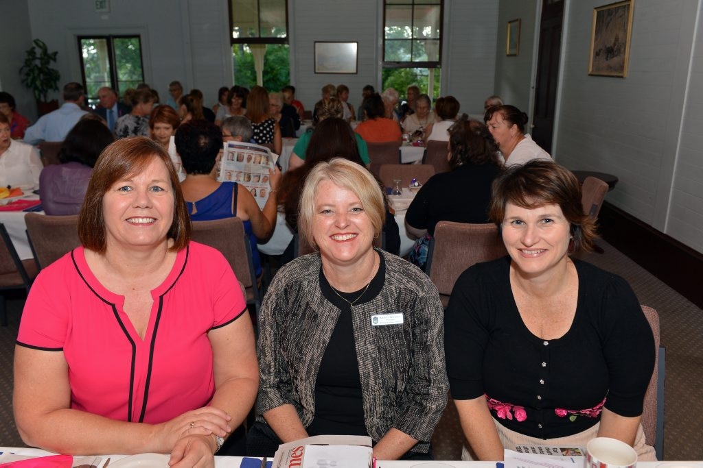 Maria Townsend-Webb, Karen Harrison and Paula Elvy at Gympie Quota's International Women's Day breakfast at Gunabul Homestead. Picture: Patrick Woods