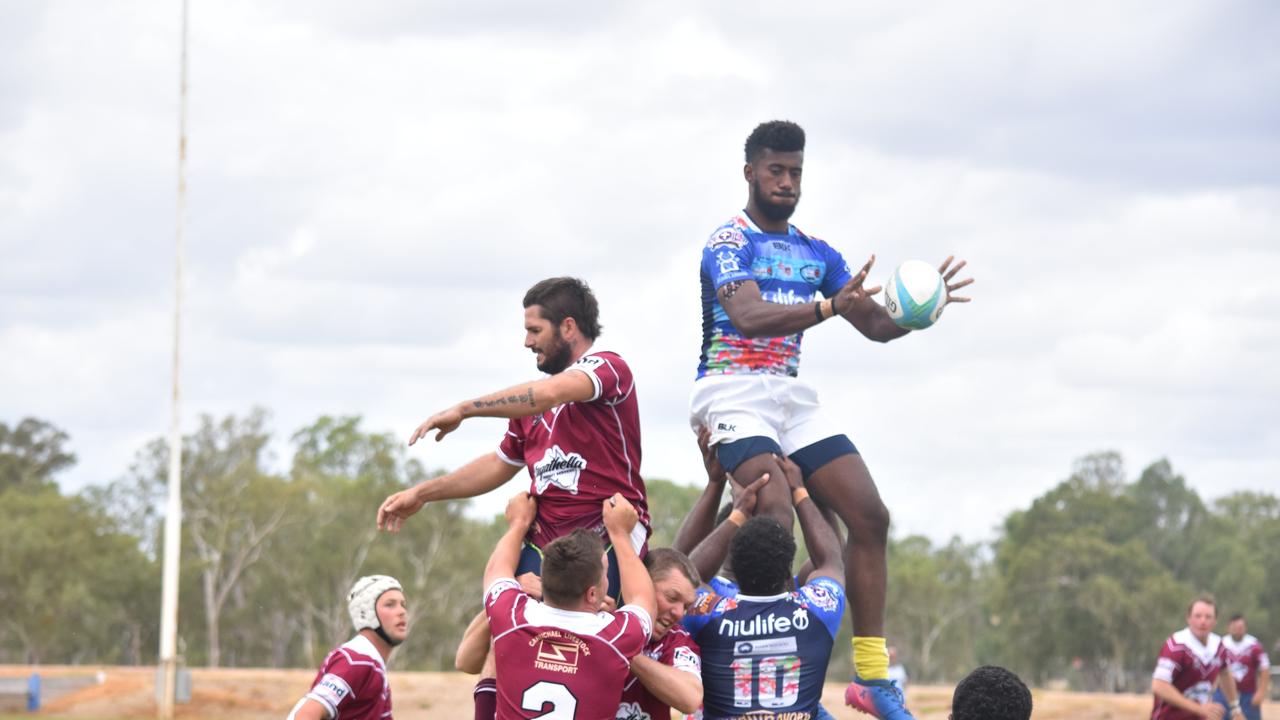 Players contest a lineout during last year's Santos Roma Rugby Sevens. Picture: Ellen Ransley