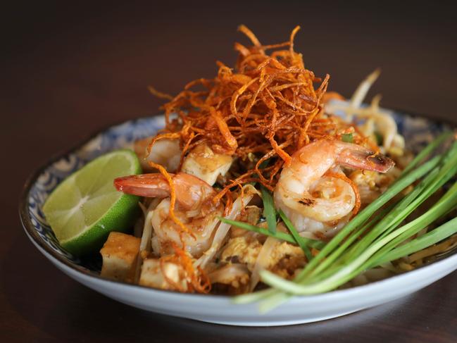 Thomas Ng from Nu Thai holding a plate of Pad Thai. 19 November 2021. Picture Dean Martin