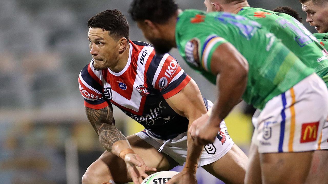 Roosters' Sonny Bill Williams during his NRL return on Saturday night.