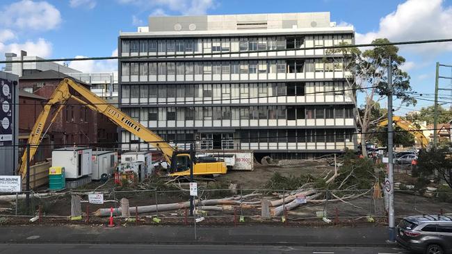 Trees got the chop to make way for the new Prahran High School, which opened this year.