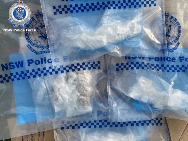 Some of the bagged up drugs police found during a search of cars and properties allegedly associated with the Chami brothers. Picture: NSW Police