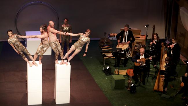 Circa performing with the Australian Brandenburg Orchestra in the English Baroque concert at City Recital Hall Angel Place. Picture: Steven Godbee