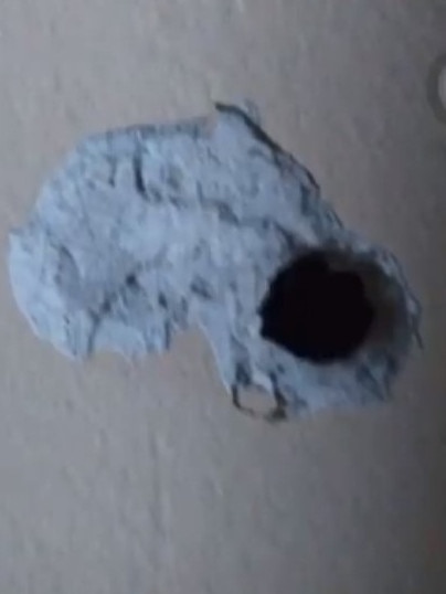 Ms Saunders claimed a shot had been fired into the wall of the home. Picture: Facebook