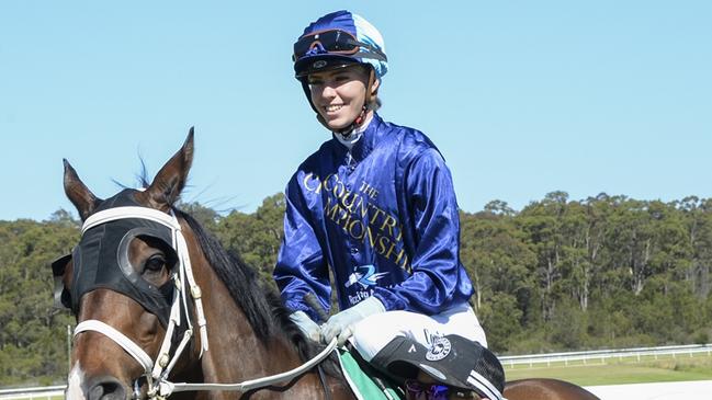 Apprentice Coriah Keatings rides Lockdown Gamble. Picture: Bradley Photos