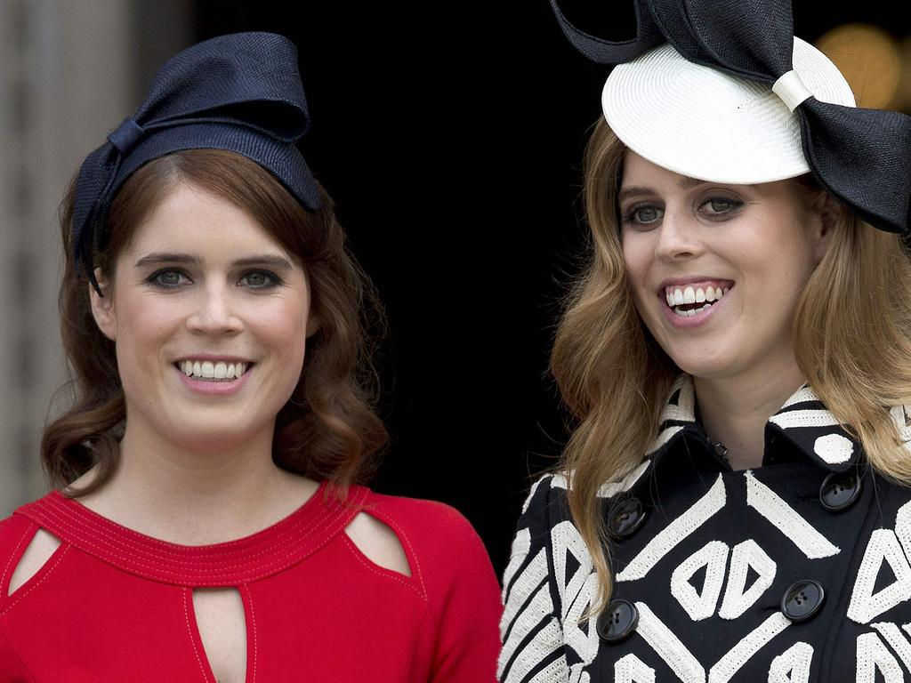 Princess Eugenie of York (2nd L) and Princess Beatrice of York (R) were given royal titles. Picture: AFP