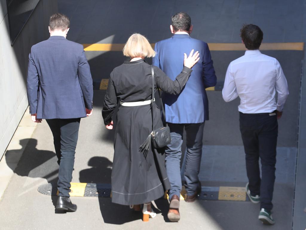 Dan with his family after resigning. Picture: David Crosling