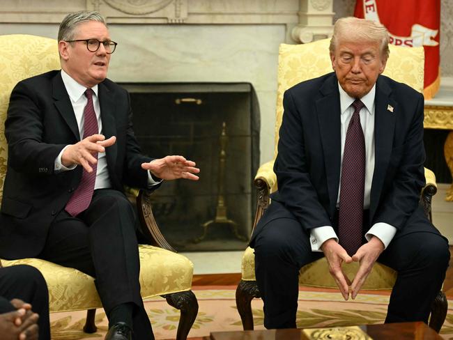 US President Donald Trump meets with British Prime Minister Keir Starmer in the Oval Office of the White House in Washington, DC. Picture: AFP