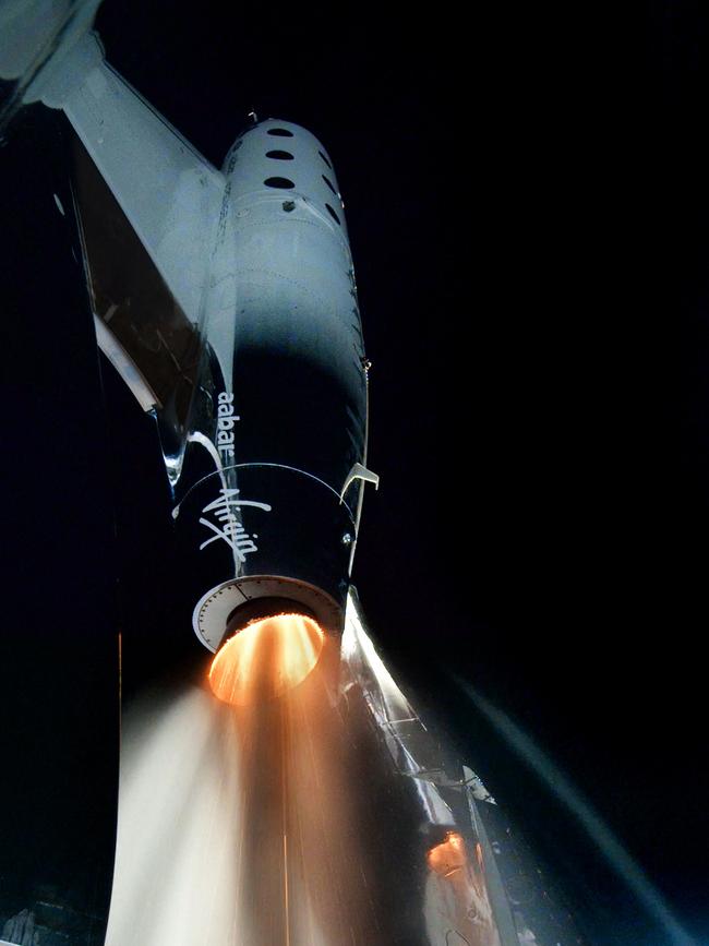 The Unity on her first spaceflight in December 2018. Picture: Virgin Galactic