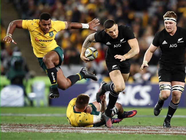 Sonny Bill Williams and the All Blacks ran rampant over the Wallabies at ANZ Stadium.