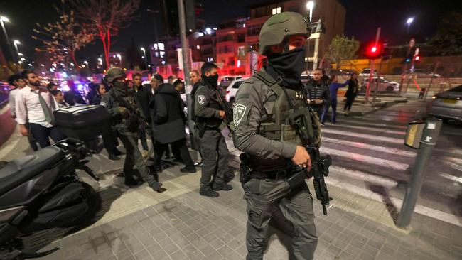 Israeli security forces deploy at the site of a reported attack in a settler neighbourhood of Israeli-annexed east Jerusalem. Picture: AFP.