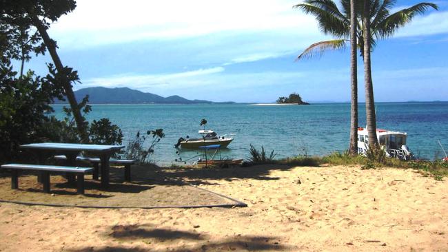 The camping area on Dunk Island’s spit, off Mission Beach in 2014, which has since undergone significant refurbishments.