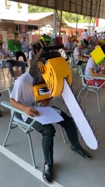 School uses anti-cheating pop culture hats at exams