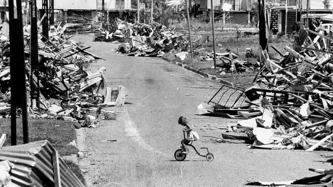 TAUS 60th Anniversary. Darwin, nearly four months after Cyclone Tracy struck. People have started their repair jobs. (April 1975). Picture: Bruce Howard