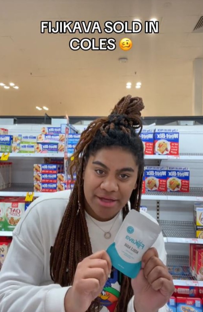 Grace Korovata, a Fijian woman living in country NSW, was shocked to discover kava was being sold in Australia. Picture: TikTok/@gracekorovata