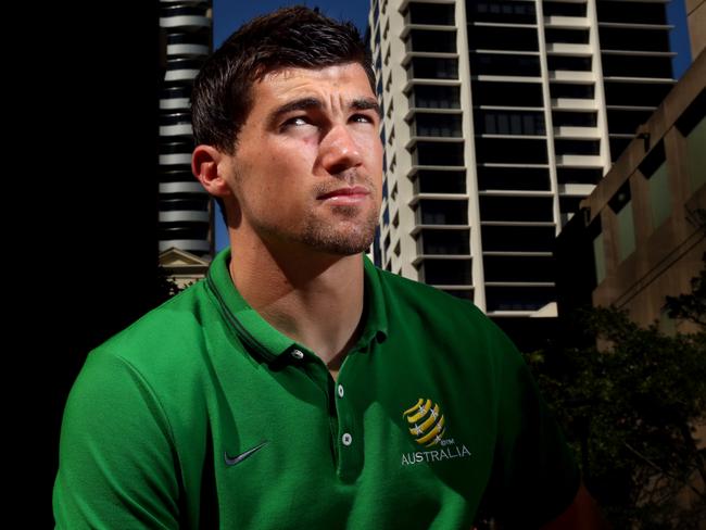 Matt Ryan after speaking to the media at The Shangri-La Hotel , Sydney.Picture Gregg Porteous