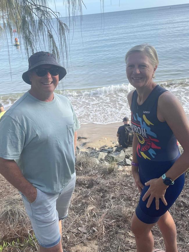 Darren and Robyn Darke at the Hervey Bay 100 Triathlon on Sunday, November 26, 2023.