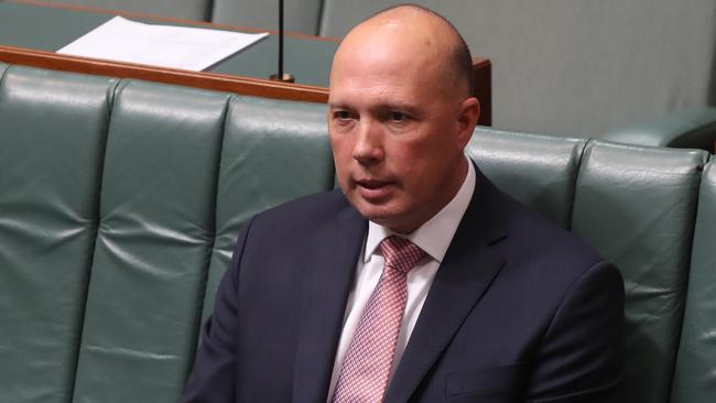 Home Affairs Minister Peter Dutton in parliament yesterday. Picture: Kym Smith