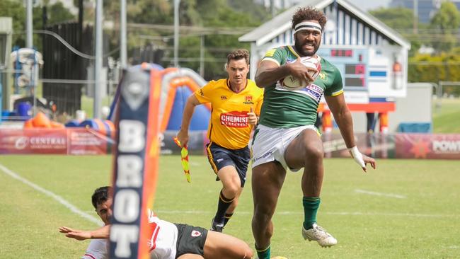 Wests Bulldogs fullback Mosese Dawai on his way to score. Picture courtesy of Holly Hope Creative.