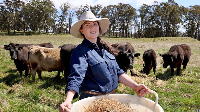 Samantha Larter, 22, is a TAFE graduate and farmer who is running her own farming service, Beltana Farm Services at Fitzroy Falls. Picture: Toby Zerna