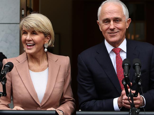 Julie Bishop says she’ll remain loyal — but polls suggest she could be the Liberals’ best hope for an election win. Picture Kym Smith