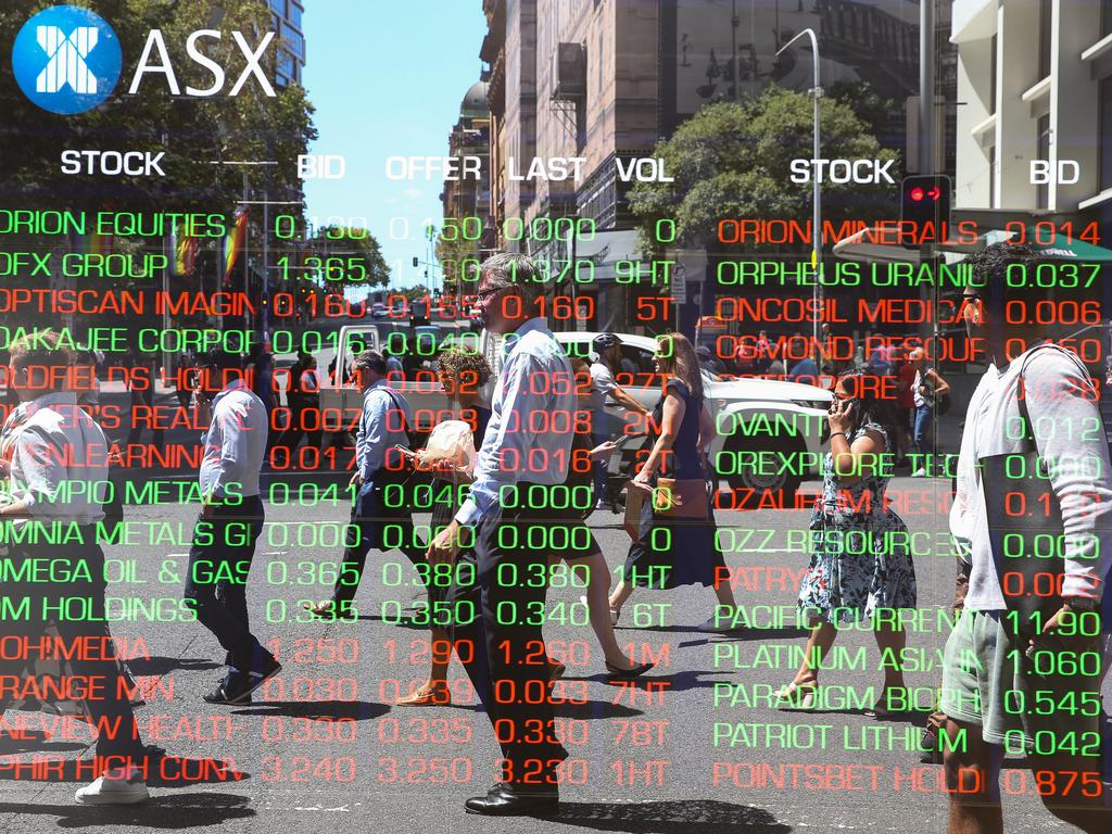 ????SYDNEY, AUSTRALIA : NewsWire Photos - FEBRUARY 24 2025; A general view of people walking past the digital boards of the ASX in the Sydney CBD. Picture: NewsWire/ Gaye Gerard