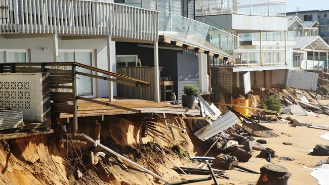 Aftermath of East Coast Low along Sydney's Northern Beaches Coastal area around Collaroy, and Narrabeen. Picture: Braden Fastier