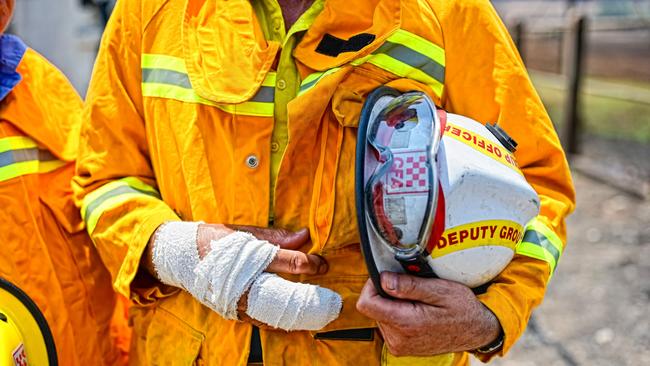 The 25-year volunteer saved others’ homes while his own property burnt. Picture: Simon Dallinger