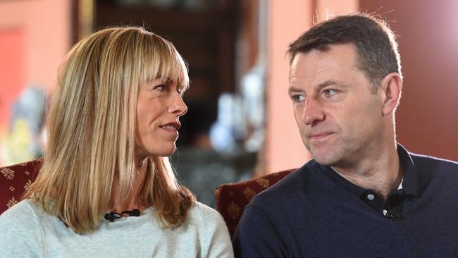 Kate and Gerry McCann, whose daughter Madeleine disappeared from a holiday flat in Portugal in 2007. They’re seen in a TV interview in 2017. Picture: Getty Images