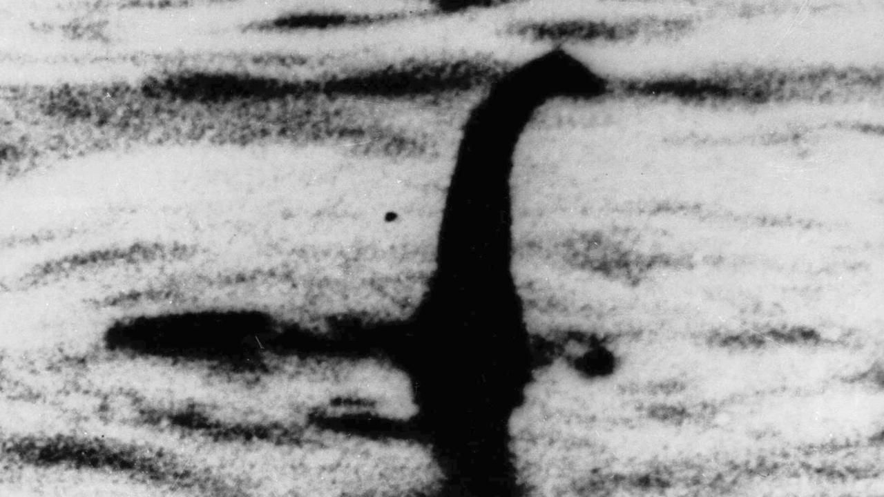 This undated photo shows a shadowy shape that some people say is the Loch Ness monster. Picture: AP