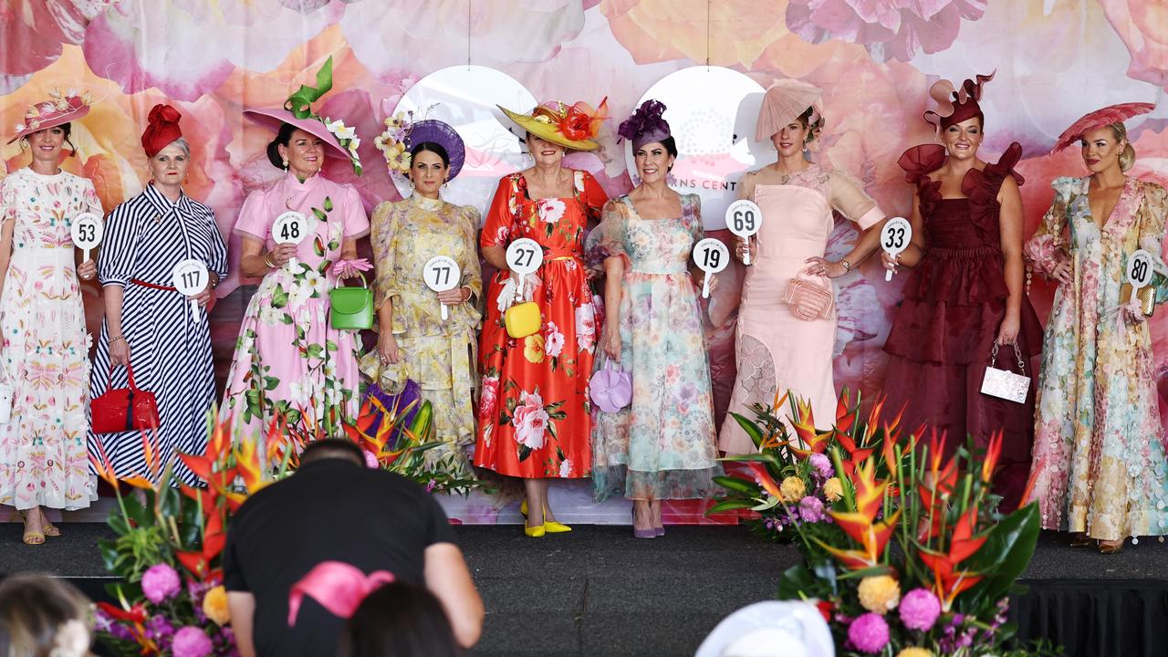 Finalists in the Fashions on the Field Open Classic Ladies Racewear category at Cairns Amateurs Cup Day, the final day of the Cairns Amateurs racing carnival, held at the Cairns Jockey Club, Cannon Park. Picture: Brendan Radke