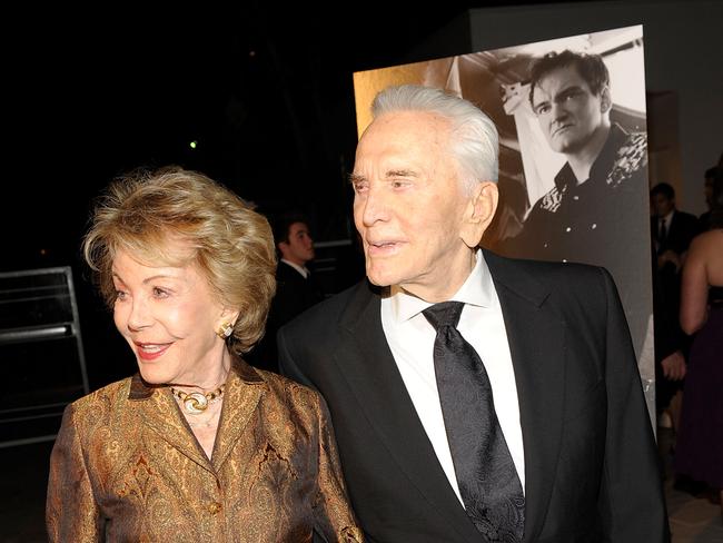 Anne Douglas and the late actor Kirk Douglas in 2009. Picture: Getty