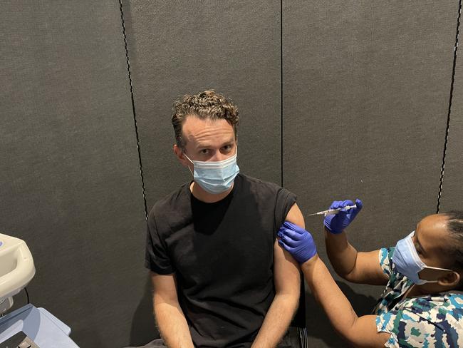 The former Melbourne neurosurgeon, who works on the frontline at Mount Sinai in Manhattan, overcame his initial concerns when he read the vaccine data. Picture: Supplied