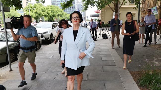 Former Deputy Premier Vickie Chapman spoke to the media outside Jeffcott Chambers in Adelaide. Picture: NCA NewsWire / David Mariuz