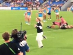 Watch: Pitch invader’s long run leaves NRL fans stunned