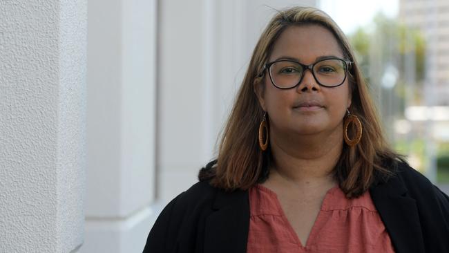 Acting Children's Commissioner Nicole Hucks outside parliament after the NT government announced it would raise the age of criminal responsibility. Picture: (A)manda Parkinson