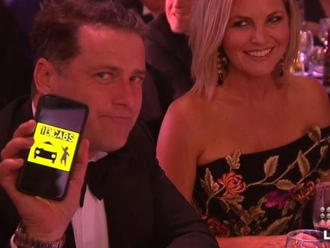 Stefanovic and co=presenter Georgie Gardener took the roast in good spirits. Picture: Channel 9