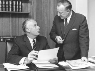 Whitlam and Barnard  in 1972 - the OG Albo and Wong