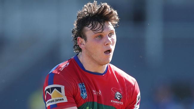 Former Newcastle Knights player Eddie Hampson (Edward) in action for the club's Jersey Flegg U21s side. Picture: Bryden Sharp Photography / Supplied