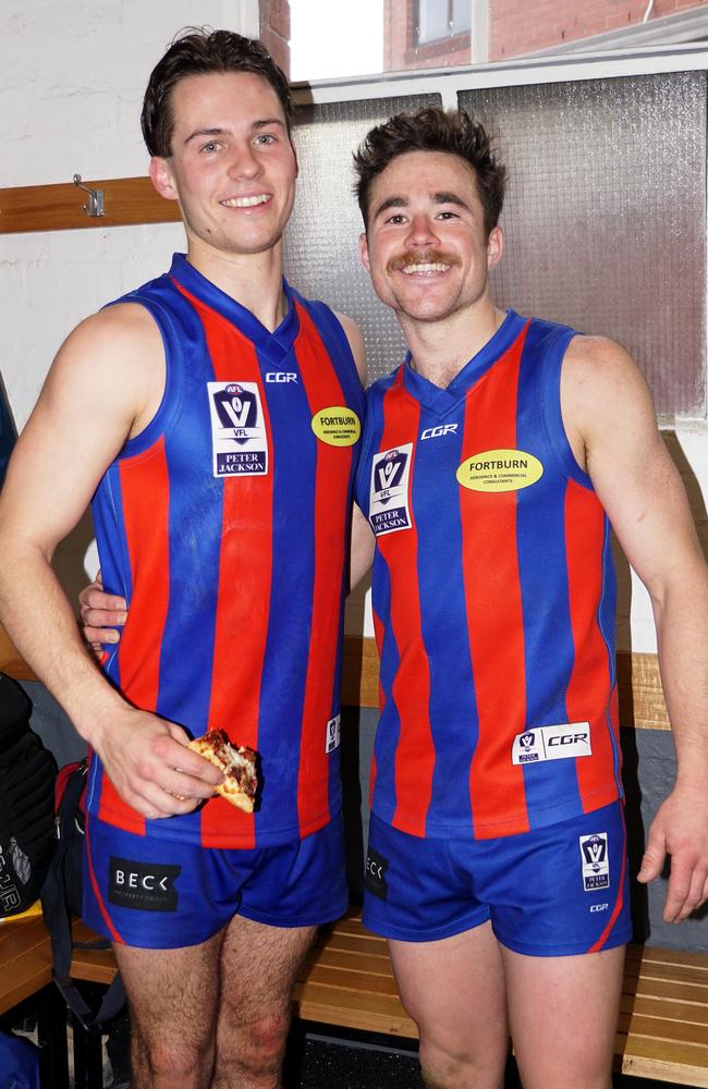 Debutant Tom O'Sullivan (left) and Port Melbourne vice-captain Tom O'Sullivan. Picture: Jenny Tserkezidis