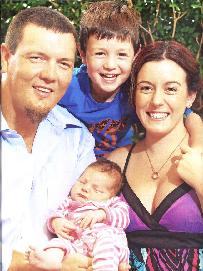 Natasha Ryan with her husband Scott Black with kids baby Astrid and son Corey. PICS FROM NEW IDEA MAGAZINE