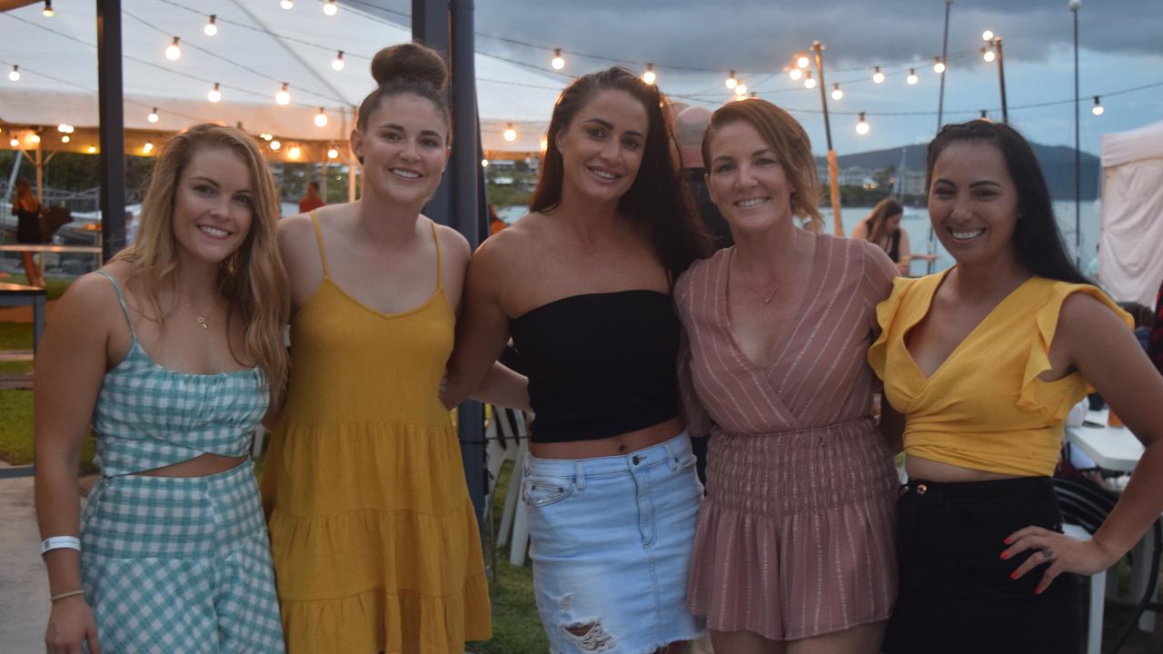 Simone Pearce. Codie Patterson, Jennifer Goostrey, Natalie Ramsdale and Natalie Nieuwkamp from Moranbah celebrated New Year at the Whitsunday Sailing Club. Picture: Laura Thomas