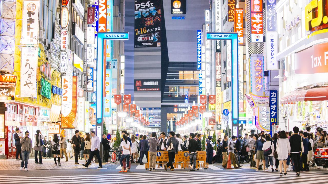 The bright neon lights of Shinjuku in Tokyo. Picture: Getty Escape