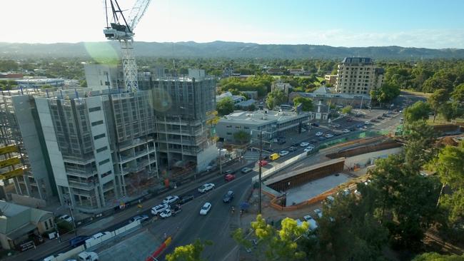 Traffic along North Terrace and Payneham Road. Picture:  MARCUS AT SWOOPCAM