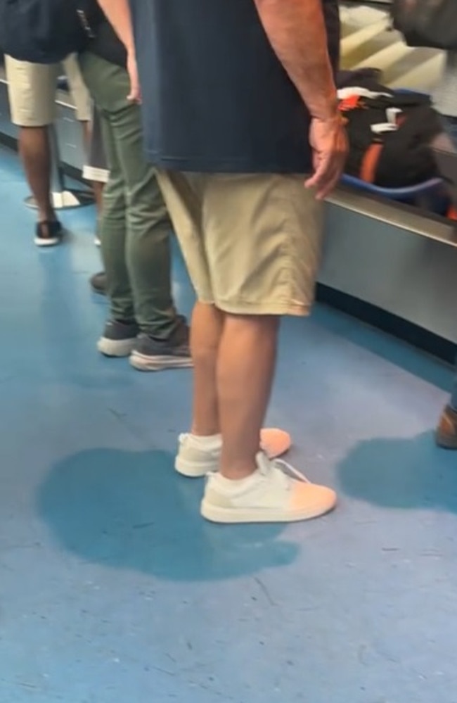 His clip sparked a heated debate about airport etiquette. Picture: TikTok/hunterwoodhall