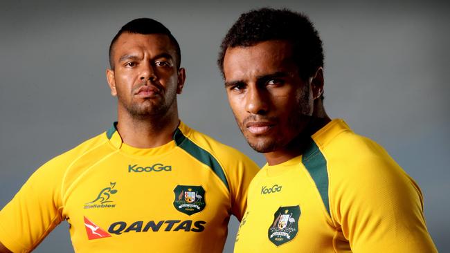 Wallaby players Kurtley Beale and Will Genia.