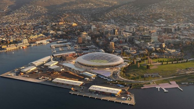 Hobart's proposed AFL stadium at Macquarie Point. Picture: Macquarie Point Development Corporation