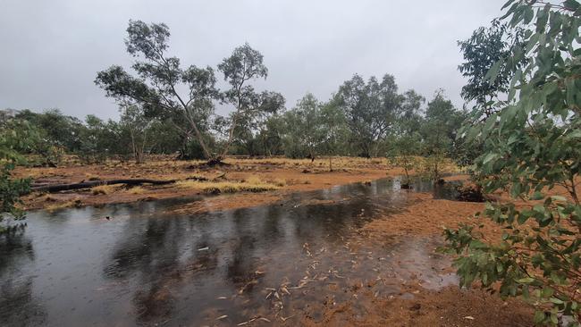 Alice Springs received significant rainfall in the last 24 hours. Picture: Jasmine Burke