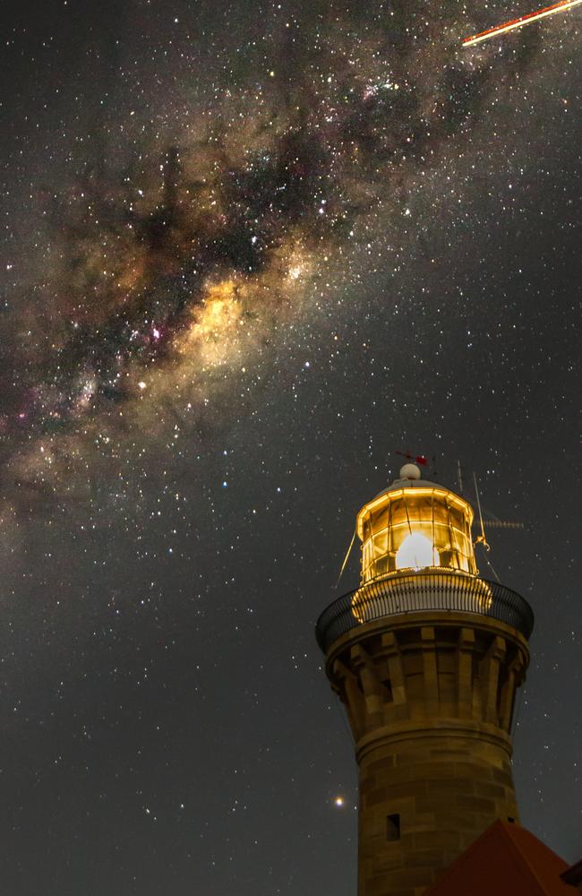 The Milky Way with the Barrenjoey Lighthouse in the foreground. Picture Greg Barber